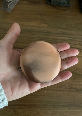 Turkuaz çiçek desenli cep aynası - Görsel 3