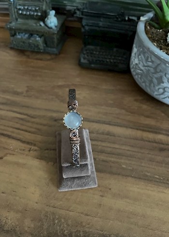 Doğal taşlı bakır bileklik - Görsel 2