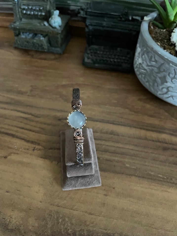 Doğal taşlı bakır bileklik - Görsel 2