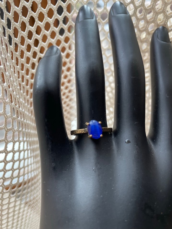 Mavi Boncuklu Bohem Kadın Yüzük - Görsel 2
