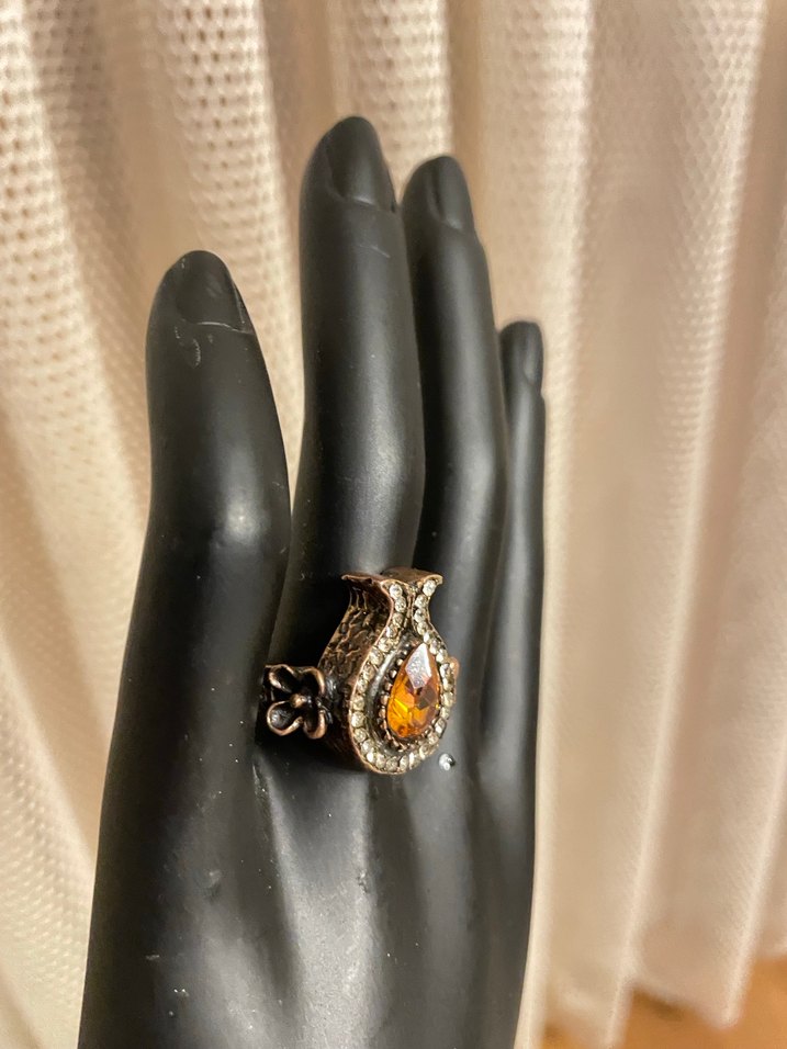 Taşlı bakır yüzük - Görsel 3