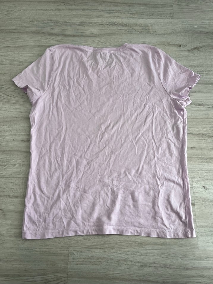 Lila Pamuklu Kısa Kollu Baskılı Tişört - Görsel 2