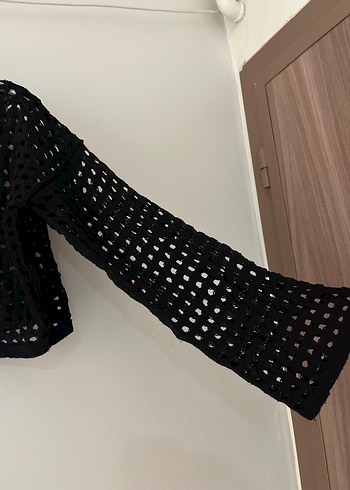 Trendyol & Milla Kadın Siyah Örgü Mini Crop kazak