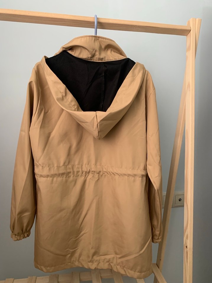 Bej Erkek Midi Boy Rahat Kesim Yağmurluk - Görsel 3