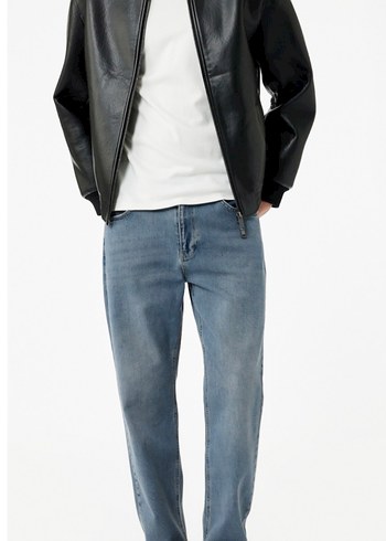 KOTON Siyah Parlak Suni Deri Erkek Ceket - Görsel 2