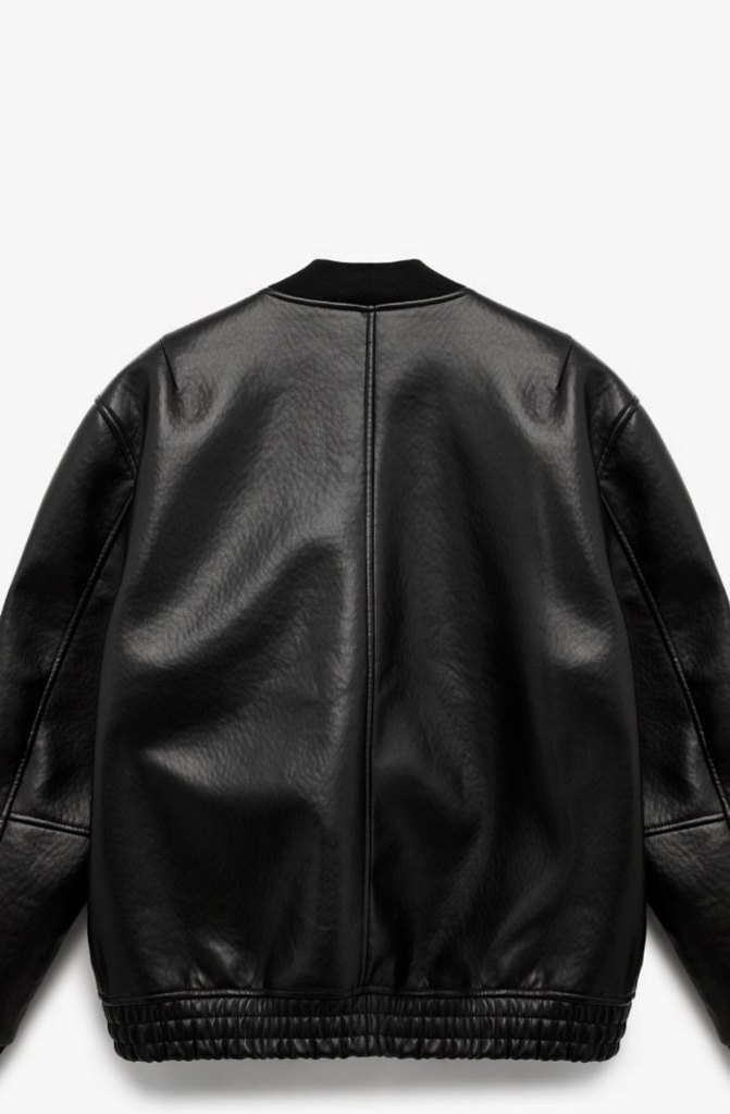 KOTON Siyah Parlak Suni Deri Erkek Ceket - Görsel 4