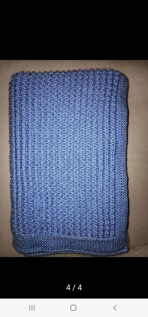 Mavi Örgü Çocuk/Bebek Battaniyesi - Görsel 3