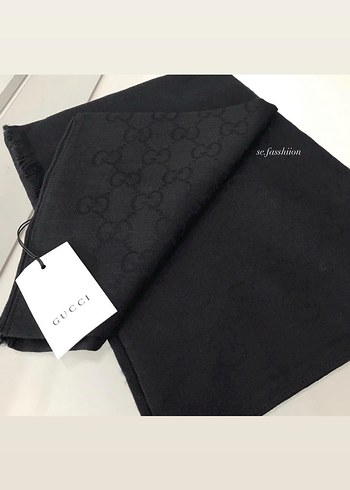 GUCCİ yün ipek şal uzun etiketli