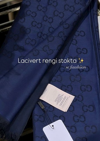 GUCCİ yün ipek şal uzun etiketli