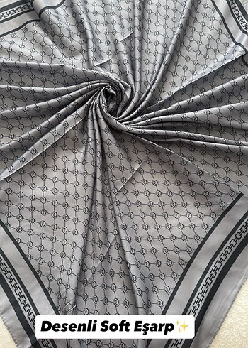 Desenli Siyah Gri Yumuşak Şal - Görsel 9