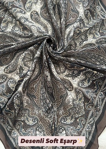 Desenli Siyah Gri Yumuşak Şal - Görsel 11