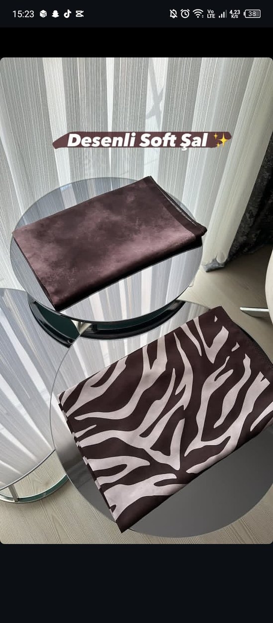 Desenli Siyah Gri Yumuşak Şal - Görsel 2