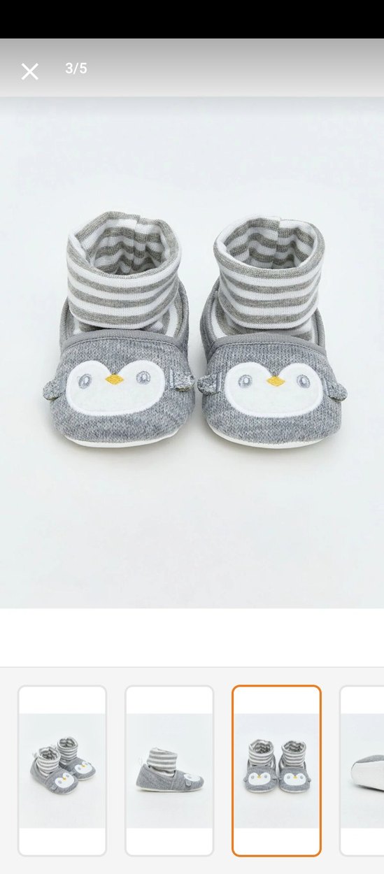 Gri Örgü Erkek Bebek Patik - Görsel 3