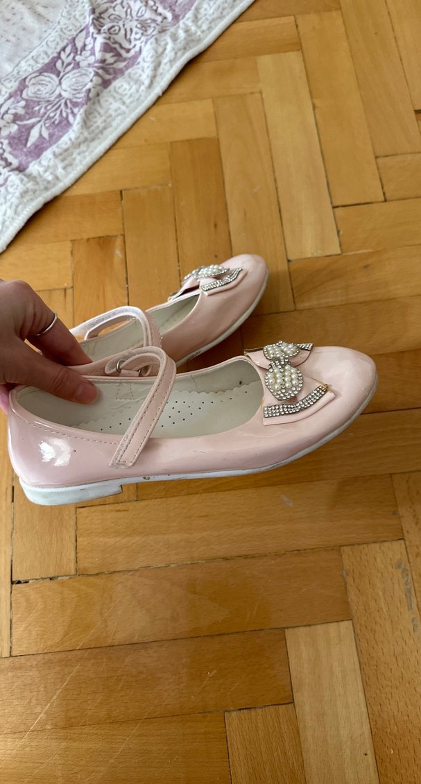 Pembe Fiyonklu Kız Çocuk Babet Ayakkabı - Görsel 2