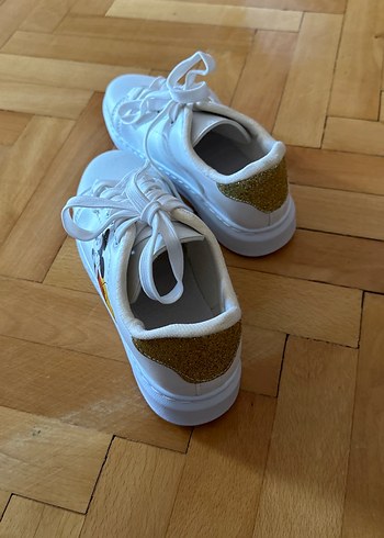 Kız Çocuk Beyaz Renkli Baskılı Spor Ayakkabı 38 - Görsel 4