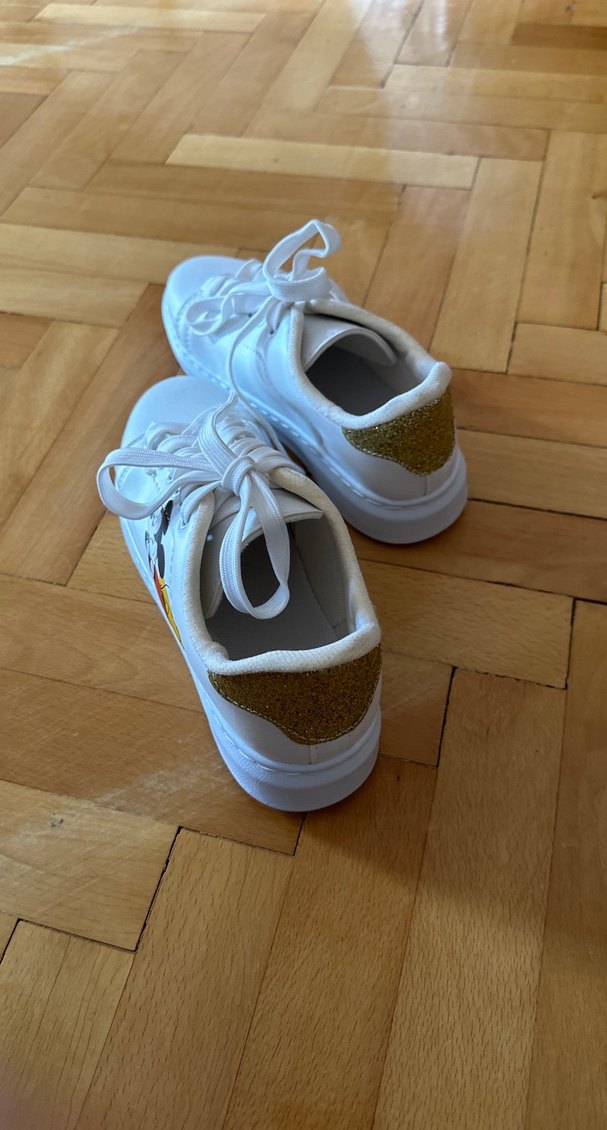 Kız Çocuk Beyaz Renkli Baskılı Spor Ayakkabı 38 - Görsel 4