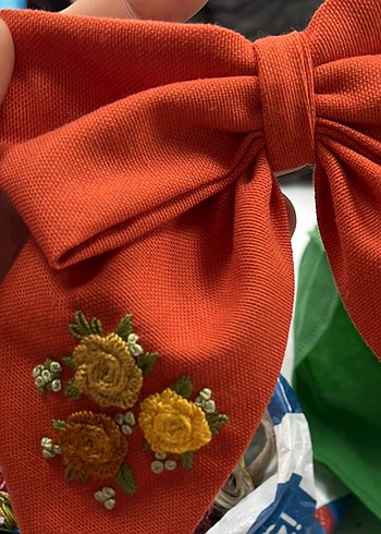 Nakışlı Vintage Kahverengi Fiyonk Toka - Görsel 4