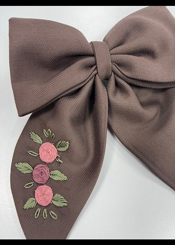 Nakışlı Vintage Kahverengi Fiyonk Toka - Görsel 2