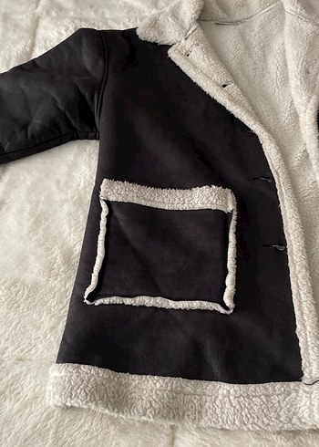 Siyah Kadın Peluş Detaylı Rahat Ceket - Görsel 3