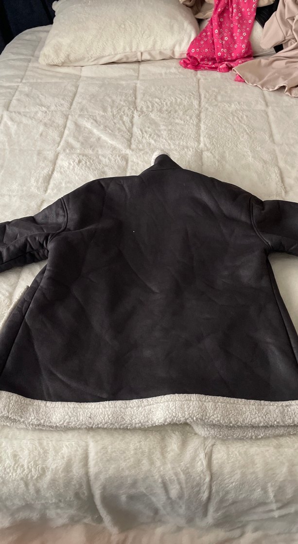 Siyah Kadın Peluş Detaylı Rahat Ceket - Görsel 5