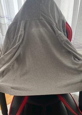 Gri Hamile Kabanı, Fermuarlı, Midi Boy - Görsel 4