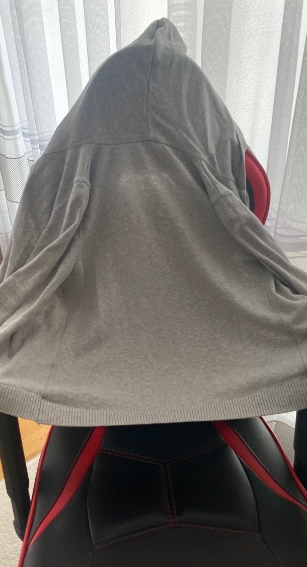 Gri Hamile Kabanı, Fermuarlı, Midi Boy - Görsel 4