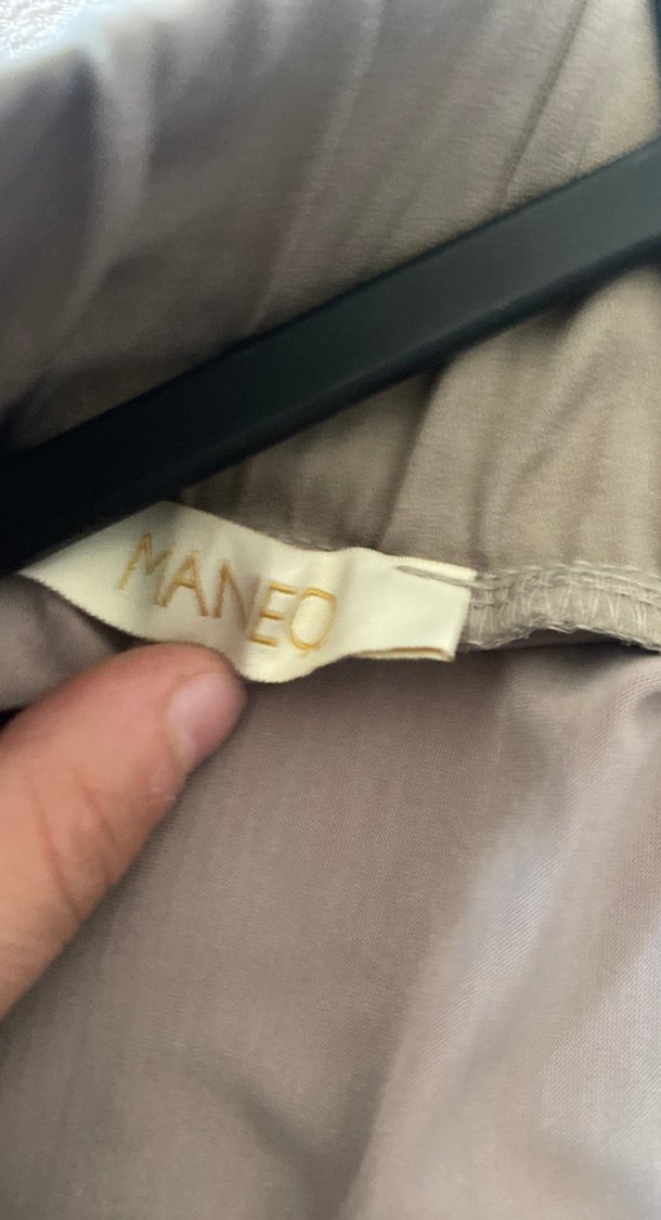 Bej Drapeli Uzun Keten Kadın Etek - Görsel 2