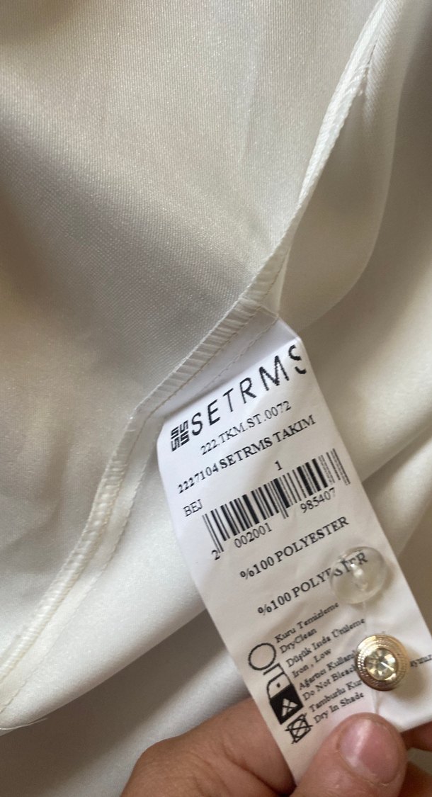 Drapeli Uzun Beyaz Desenli Kadın Gömlek - Görsel 3