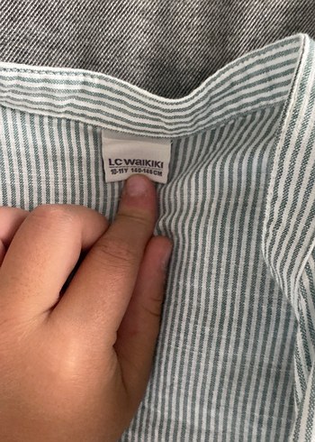 Gri Keten Kadın Gömlek, Kısa Kollu, Düğmeli - Görsel 2