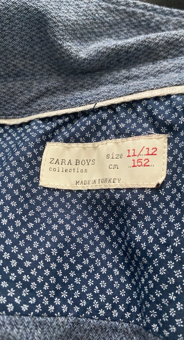 Erkek Mavi Keten Gömlek, Uzun Kollu, Düğmeli - Görsel 2