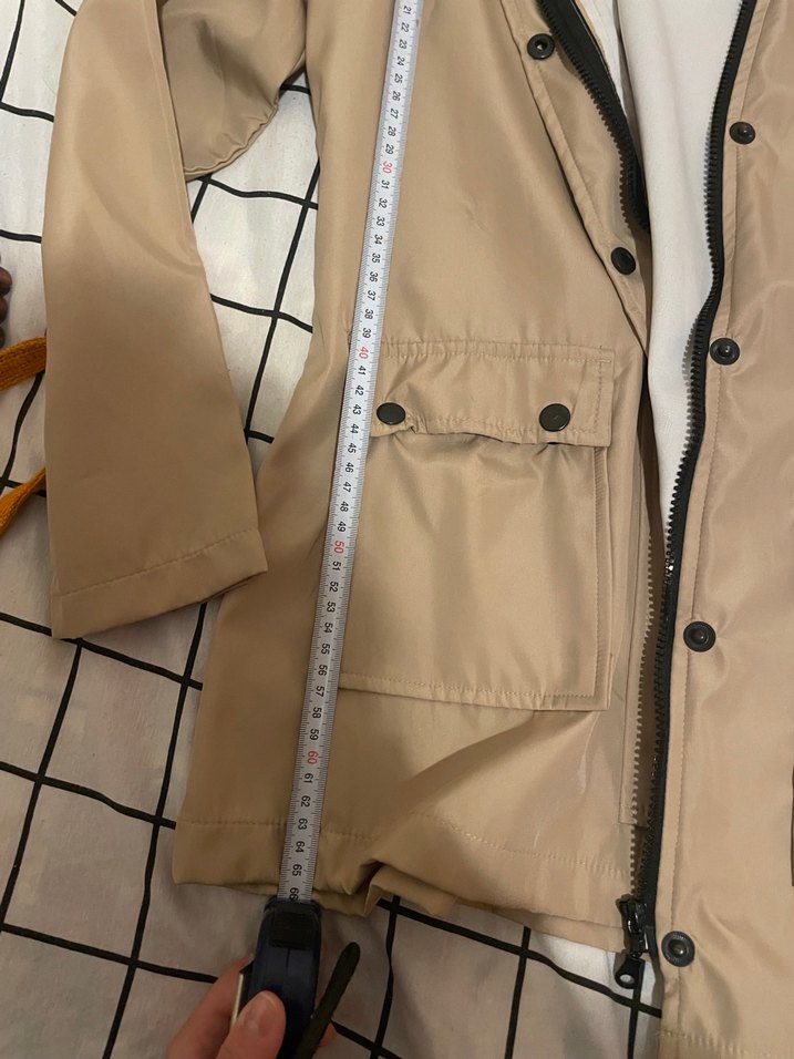 Bej Kapüşonlu ince Kadın Yağmurluk - Görsel 3
