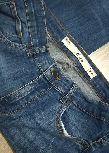 36 Beden lacivert Renk Gri Kadın Denim Midi Jean