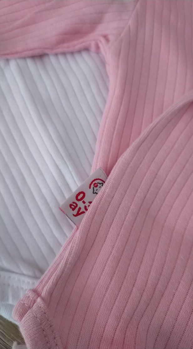 Uzun Kollu Bebek Kız Body Seti - Beyaz ve Pembe - Görsel 2