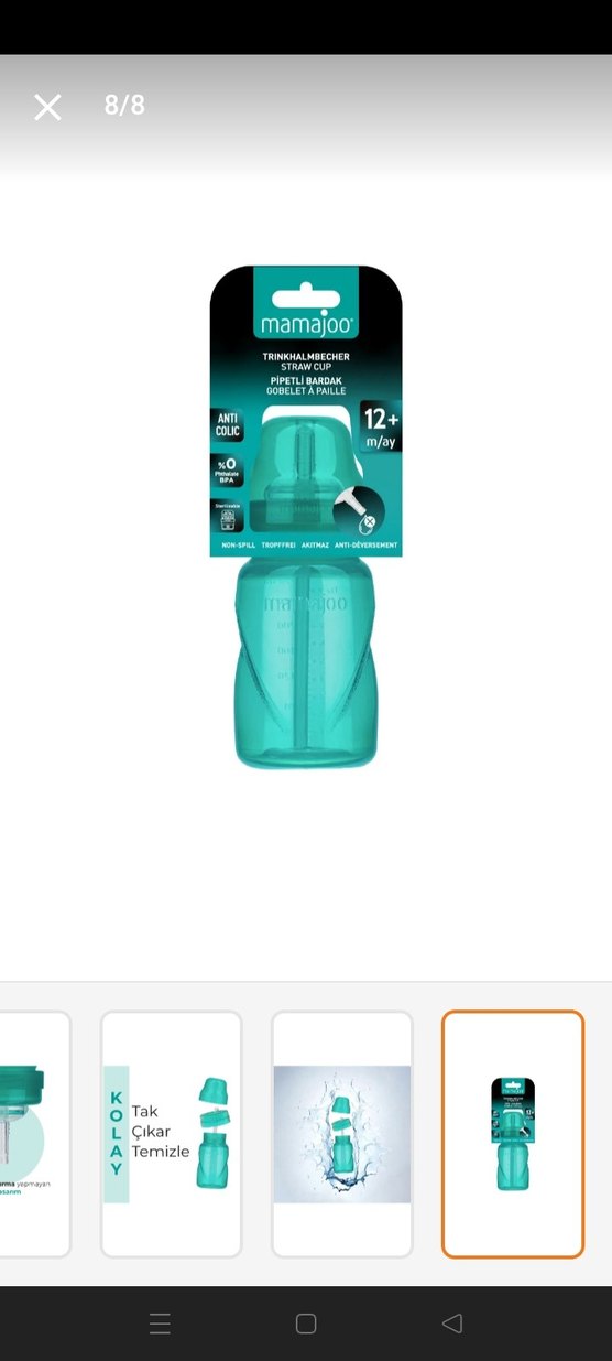 Mamajo Bebek Pipetli Bardak - Görsel 3