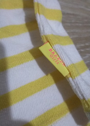 Sarı Beyaz Çizgili Çocuk kazak - Görsel 2