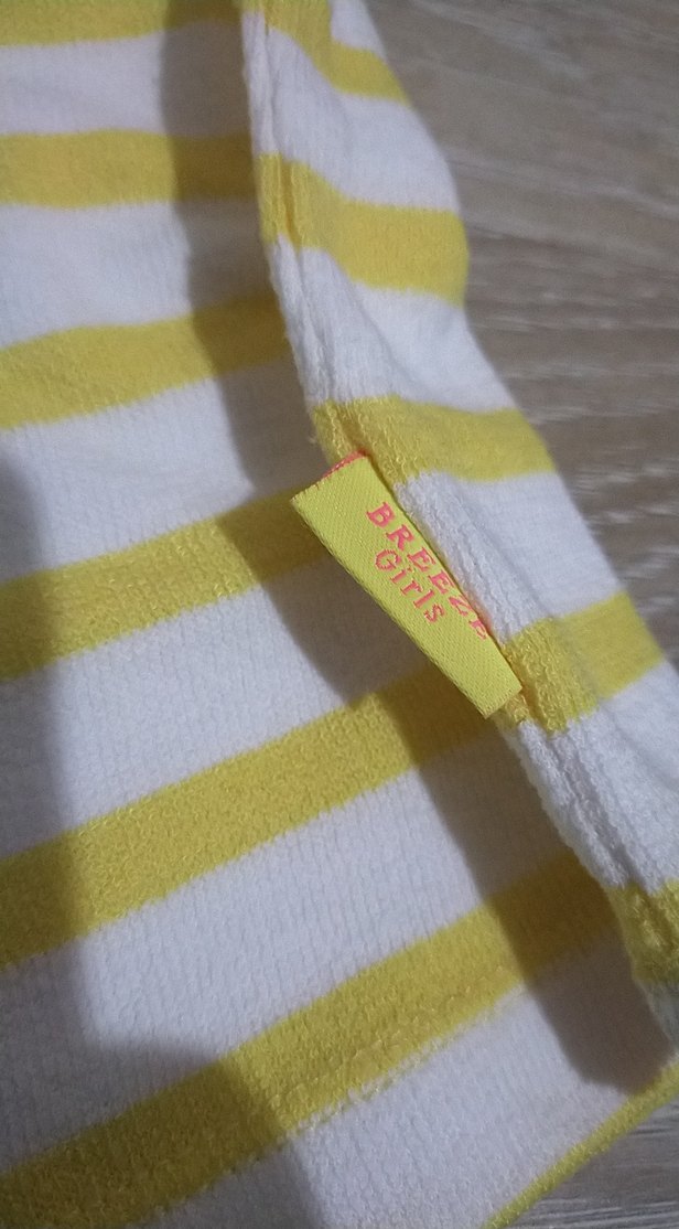 Sarı Beyaz Çizgili Çocuk kazak - Görsel 2