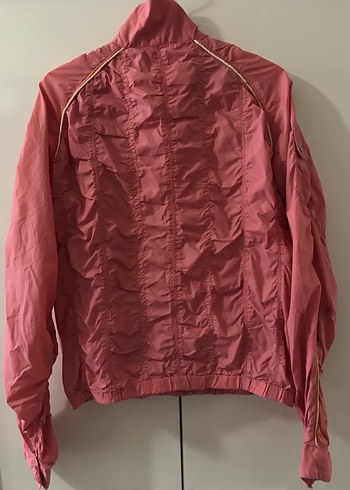 Pembe Fermuarlı Kadın Yağmurluk Ceket - Görsel 2