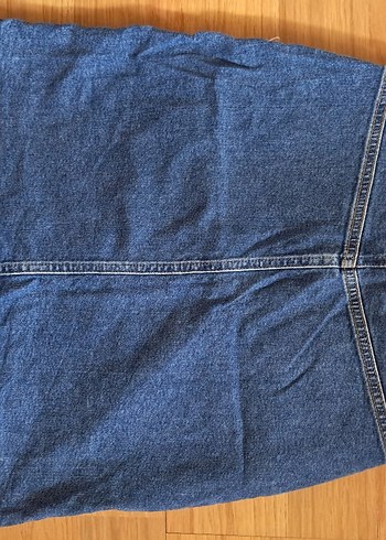 Anthropologie Düğmeli Mavi Midi Denim Etek