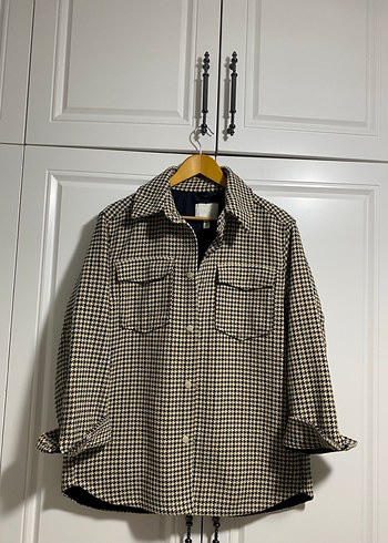 H&M Kazayağı Desenli Kadın Gömlek Ceket