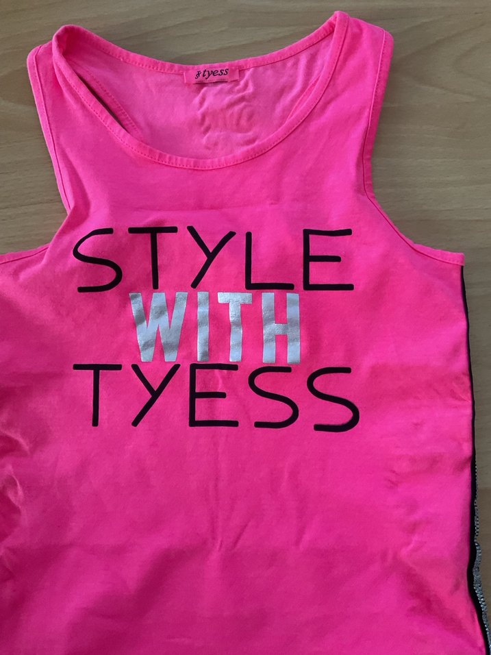 Kız Çocuk Pembe Kolsuz Baskılı Tişört - Görsel 2