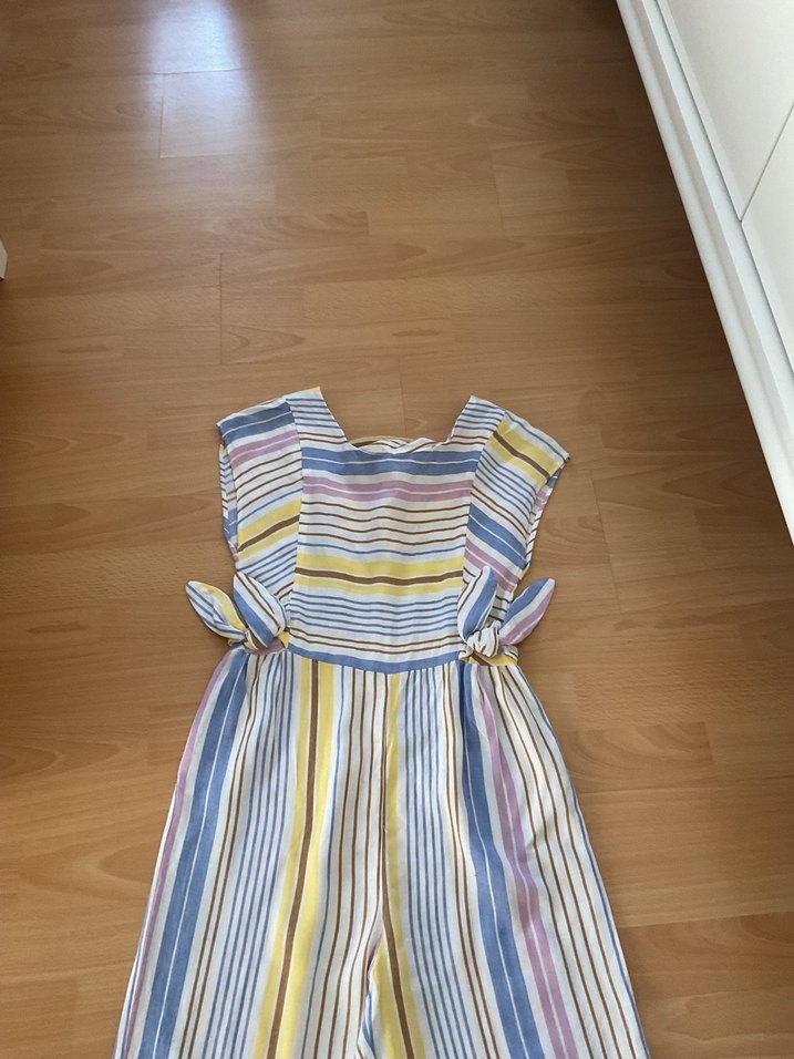 Kızlar için Bohem Pliseli Pamuklu Tulum - Görsel 4