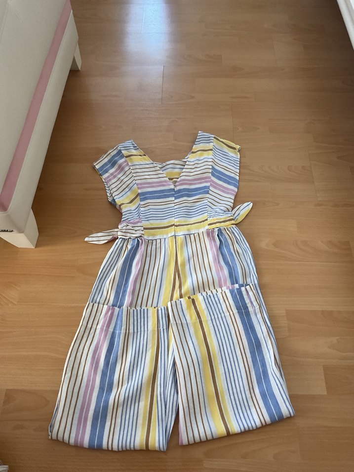 Kızlar için Bohem Pliseli Pamuklu Tulum - Görsel 3