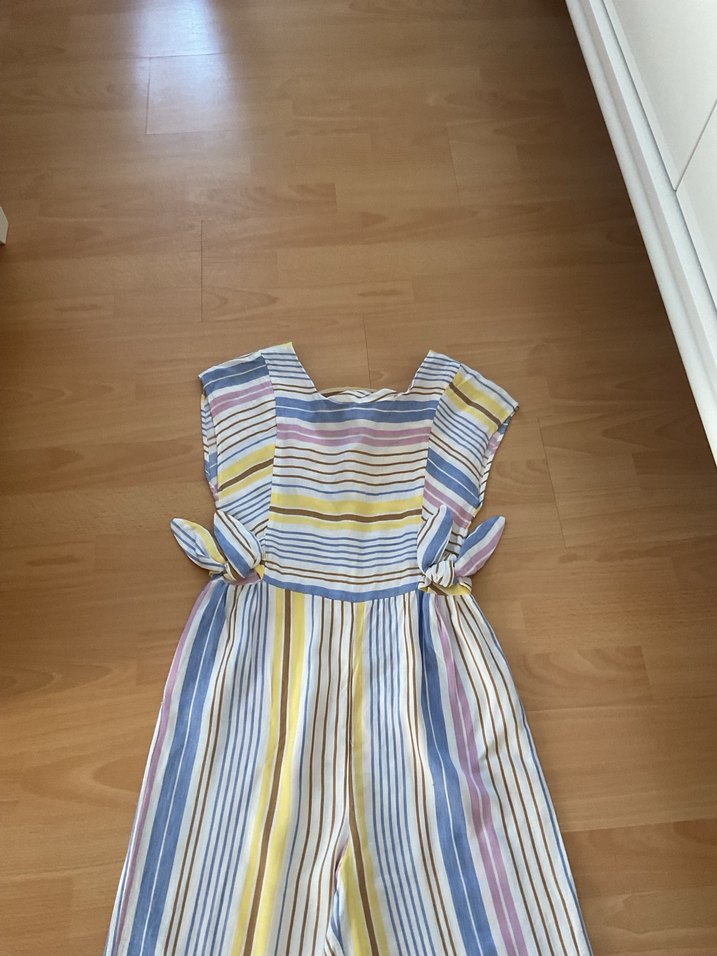 Kızlar için Bohem Pliseli Pamuklu Tulum - Görsel 2