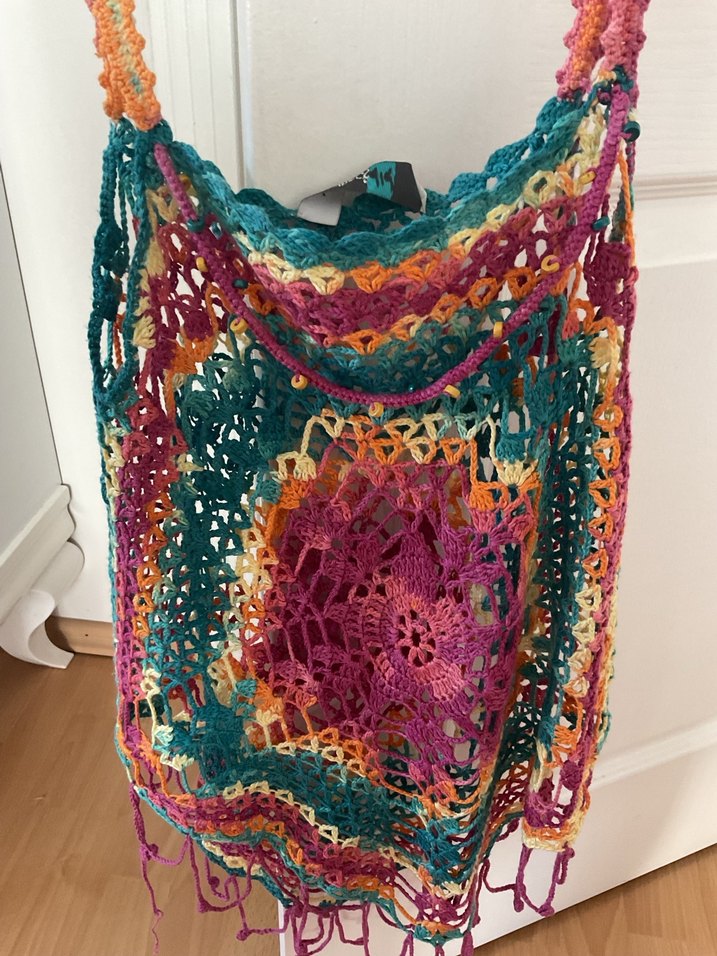 Renkli Dantel Detaylı Kız Çocuk Örgü pareo - Görsel 2