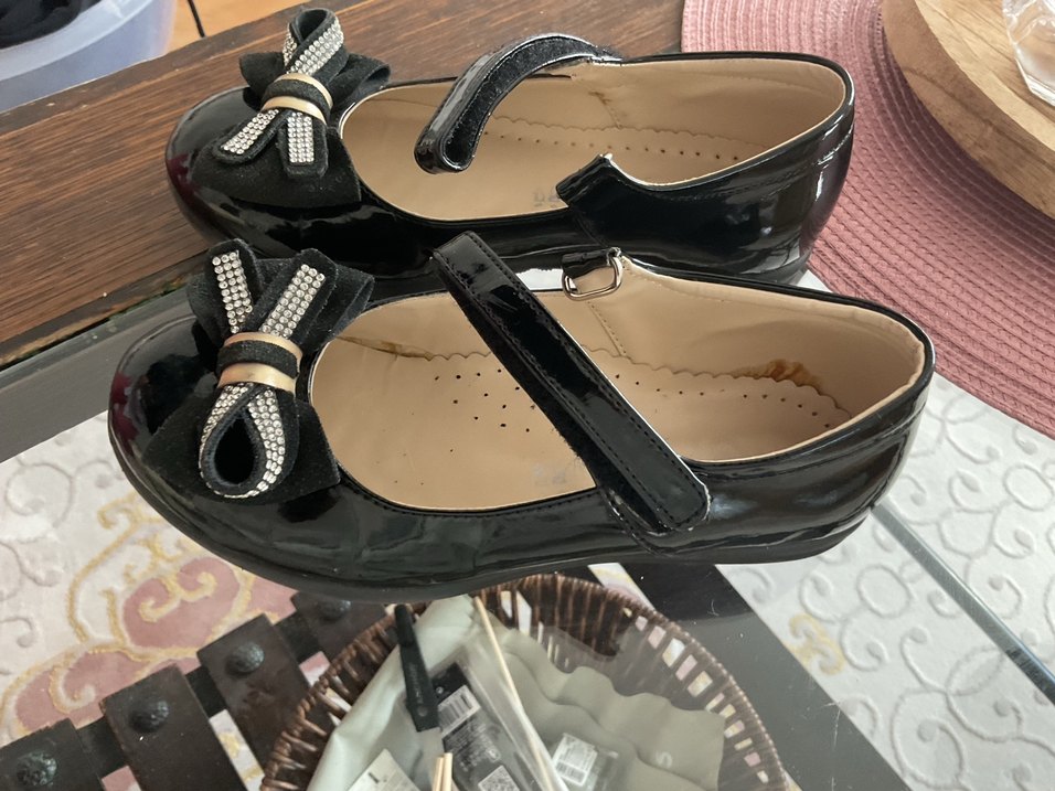 Kız Çocuk Siyah Fiyonklu Babet Ayakkabı - Görsel 4