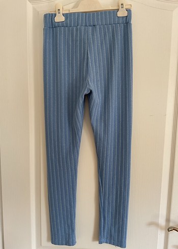 Kız Çocuk Mavi Çizgili Tayt - Görsel 4