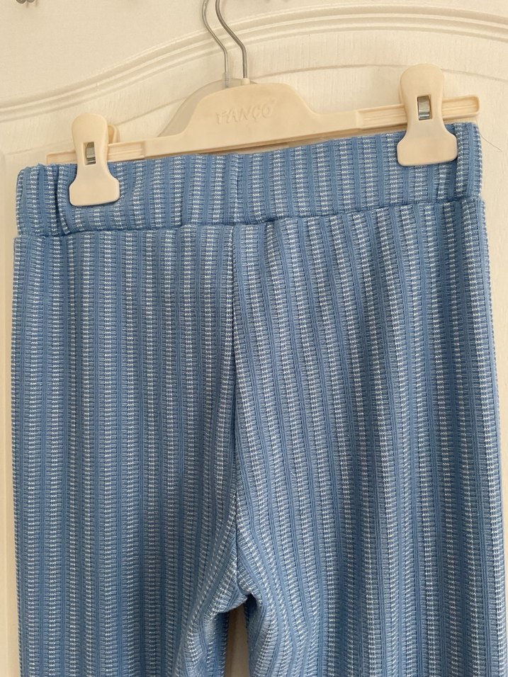 Kız Çocuk Mavi Çizgili Tayt - Görsel 3