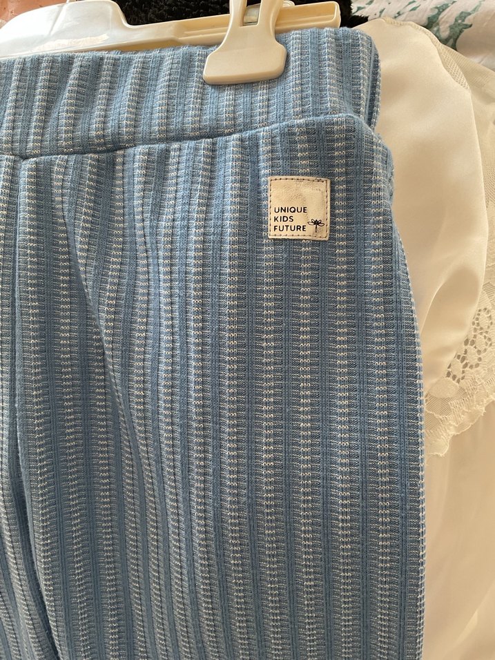 Kız Çocuk Mavi Çizgili Tayt - Görsel 2