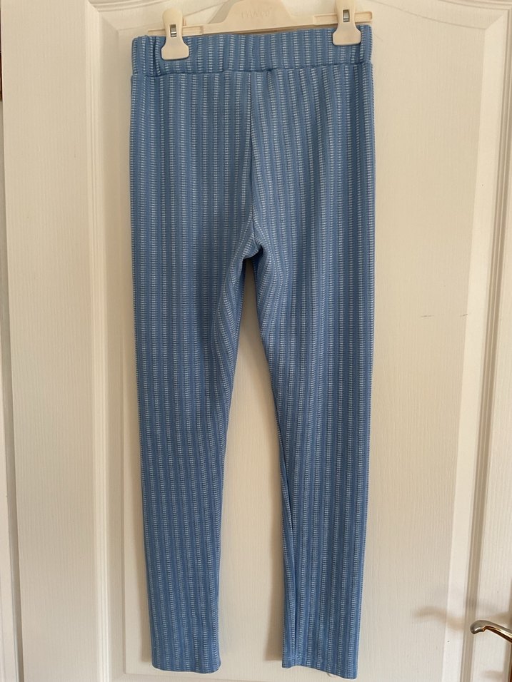 Kız Çocuk Mavi Çizgili Tayt - Görsel 4