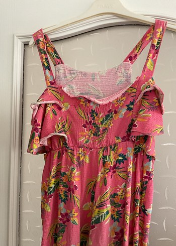 Pembe Renkli Çiçek Desenli Kız Tulum - Görsel 5